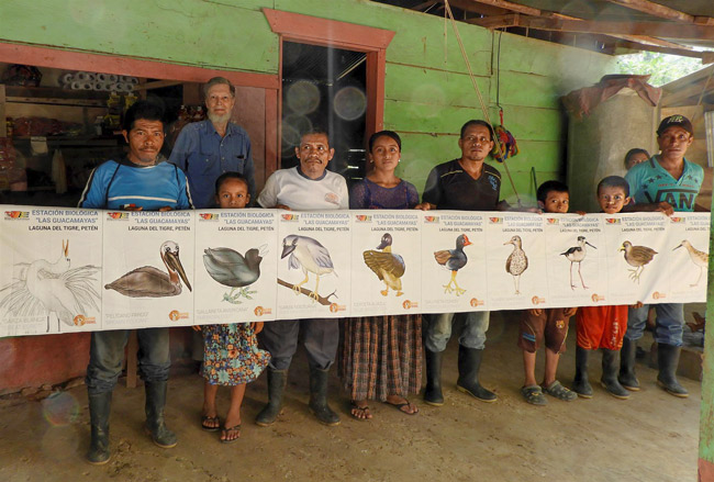 School birds donating printers Aldea Cerro Azul Chisec